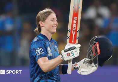 Heather Knight celebrates a century v India at the 2025 World Cup