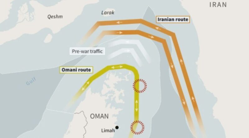 Hormuz traffic slumps as US, Iran trade strikes