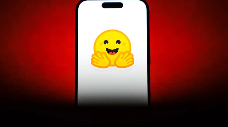In this photo illustration, Hugging Face logo is displayed on a mobile phone screen in Ankara, Turkiye.