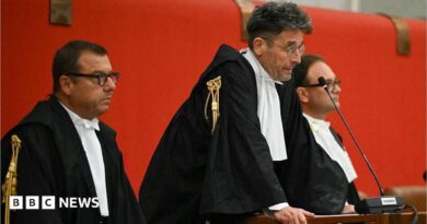 Judge Paolo Lepri (C) read the verdict in the Courthouse about the case of the Morandi Bridge collapse nearly eight years ago