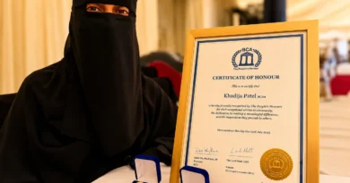 Khadija Patel received her award in a niqab