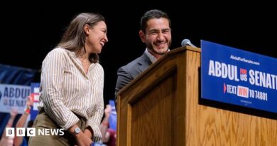 Alexandria Ocasio-Cortez (left), Abdul El-Sayed (center) and Bernie Sanders