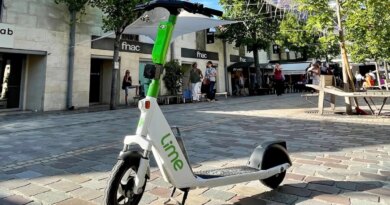 Lime scooter with computer vision system, including camera, attached to the neck