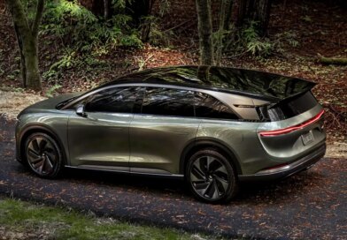 Lucid Motors' Gravity SUV in a forest