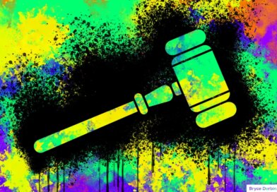 Concept illustration depicting messy litigation; gavel