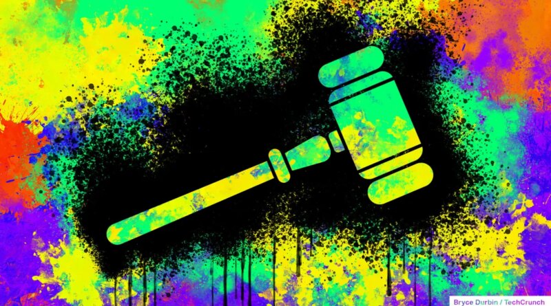 Concept illustration depicting messy litigation; gavel