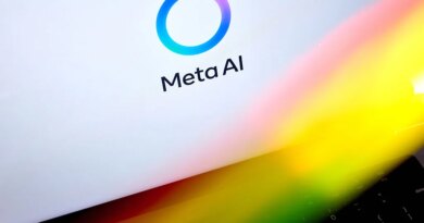 The Meta AI logo on a laptop