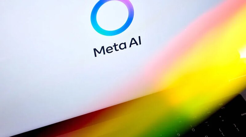 The Meta AI logo on a laptop