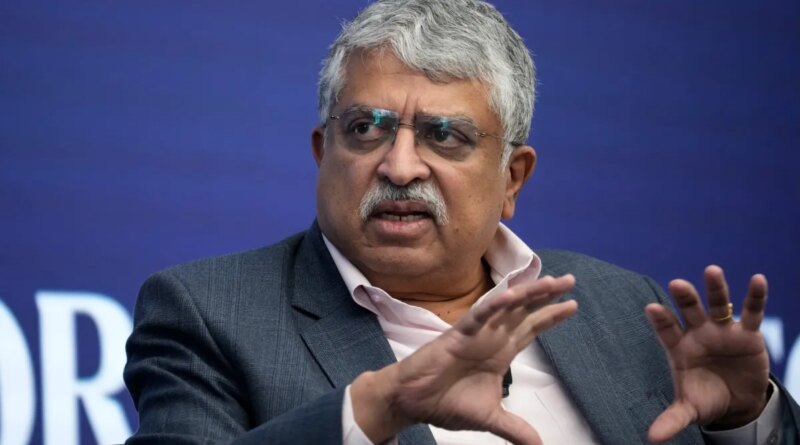 WASHINGTON, DC - APRIL 12: Infosys co-founder Nandan Nilekani speaks at the Semafor World Economic Summit on April 12, 2023 in Washington, DC. The event features interviews with business and government leaders discussing the global economy and financial markets. (Photo by Drew Angerer/Getty Images)