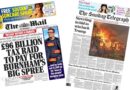 The headline on the front page of the Mail on Sunday reads: "£96 billion tax raid to pay for Burnham's big spree."