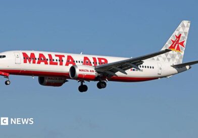 A Malta Air flight in the air
