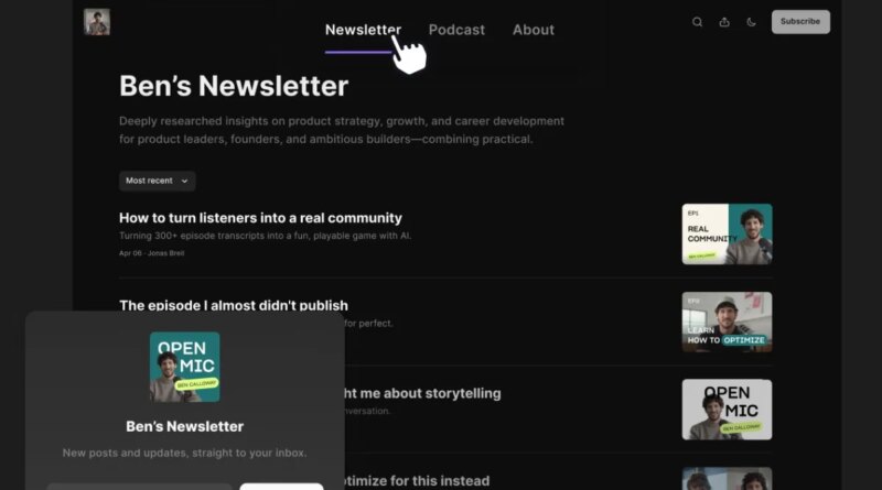 newsletter webpage