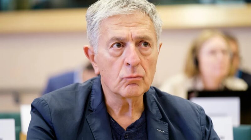 BRUSSELS, BELGIUM - SEPTEMBER 8: Greek Member of the European Parliament (The Left group in the European Parliament - GUE/NGL Coalition of the Radical Left) Stelios Kouloglou is listening during a session of the Committee of Inquiry to investigate the use of Pegasus and equivalent surveillance spyware of the European Parliament on September 8, 2022 in Brussels, Belgium. Stélios Koúloglou is a journalist, writer and politician member of SYRIZA. According to experts, developed initially in North Macedonia, by the Cytrox company, then in Israel, the Predator spyware hacks the targeted phone, and can access the messages and conversations of its user. (Photo by Thierry Monasse/Getty Images)