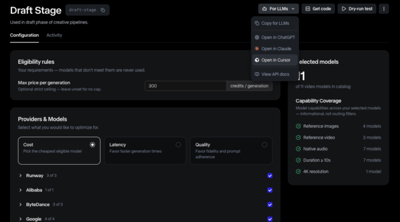 Runway launches AI model router as generative media gets crowded | TechCrunch