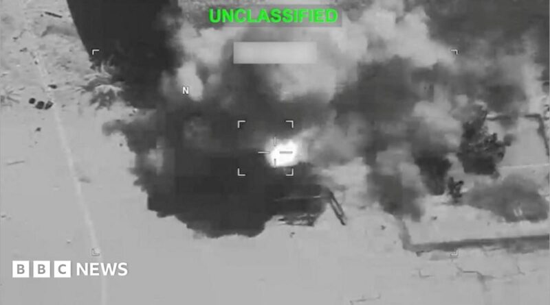 Explosion at an unknown location, during what U.S. Central Command says are strikes on Iran