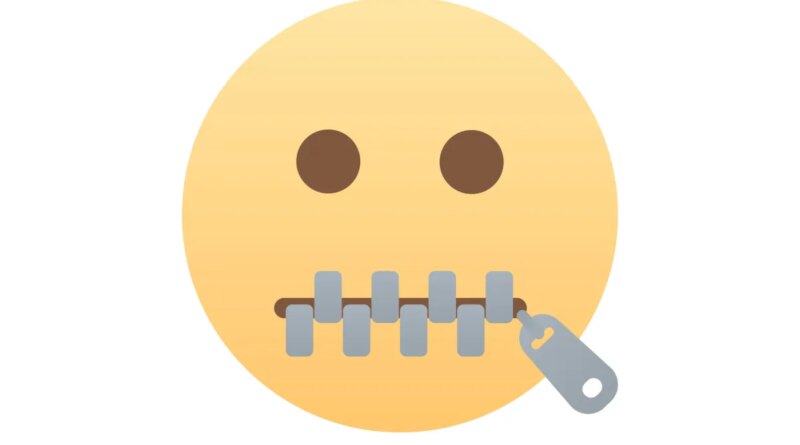 Flat Design Smiley Face with zipped lips