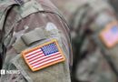  A USA patch flag on the US military uniform
