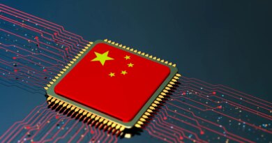 CPU with Chinese flag concept