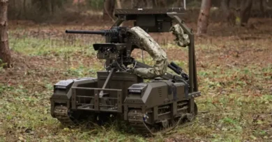 Ukraine's robots are carrying the heavy century-old M2 Browning machine gun into battle so troops don't have to