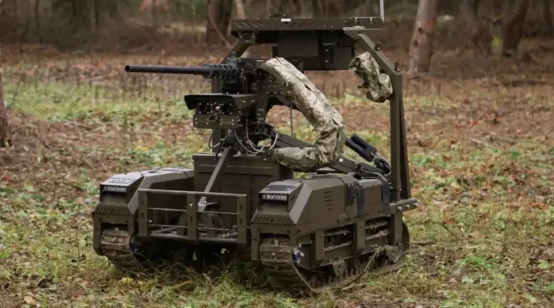 Ukraine's robots are carrying the heavy century-old M2 Browning machine gun into battle so troops don't have to