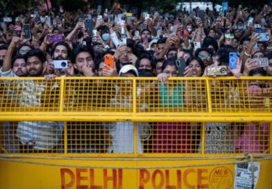 CJP supporters celebrate after Education Minister Dharmendra Pradhan resigned following days of protests, in New Delhi, India, July 25, 2026