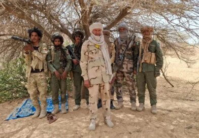 Colonel Mohamed Issa, centre, one of the FLA's most prominent military commanders [Photo: Courtesy of the Azawad Liberation Front (FLA)]
