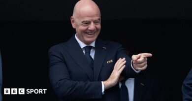 FIFA president Gianni Infantino points during to the FIFA World Cup 2026 Group I match between France and Iraq.