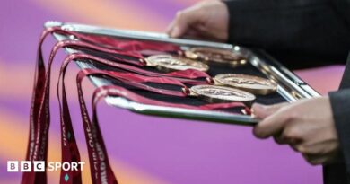 Close up of Bronze medals from 2022 Qatar