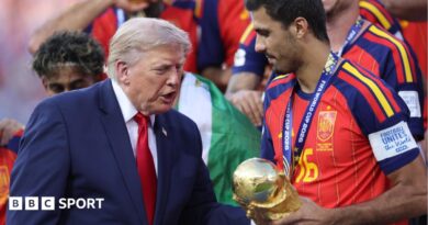 Spain players celebrate winning the World Cup