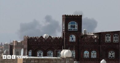 Smoke rises over Sanaa aiport, Yemen (13 July 2026)