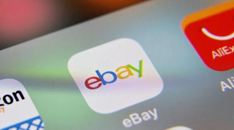 E-commerce app icons including eBay