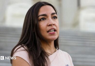 U.S. Representative Alexandria Ocasio-Cortez (D-NY) speaks to reporters.