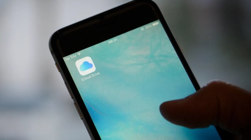 The iCloud storage application is seen on an iPhone on November 8, 2017.