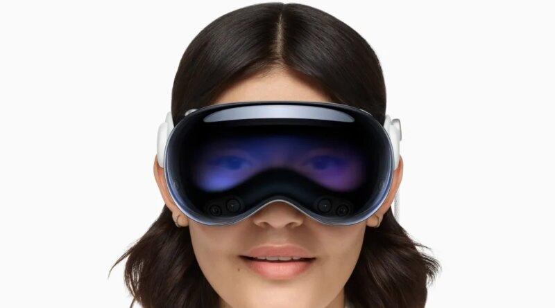 woman wearing Apple Vision Pro headset