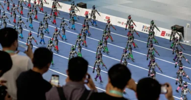At China's robot Olympics, the finish line comes with a padded wall and a stretcher