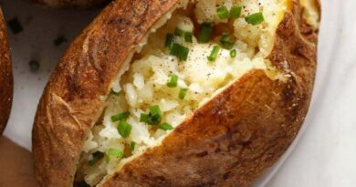 Baked Potato in Oven (Crispy Skin, Fluffy Inside)
