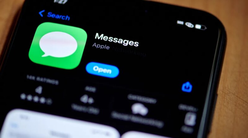 The Apple Messages app in the Apple App Store on a smartphone