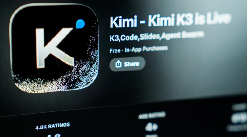 The Kimi K3 app icon on a smartphone arranged in Hong Kong, on Tuesday, July 21, 2026.