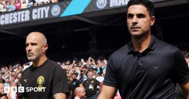 Mikel Arteta and Enzo Maresca walking out of the tunnel at Wembley Stadium