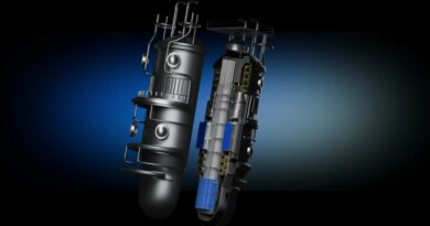 An illustration shows a cutaway view of Apollo Atomics reactor design.