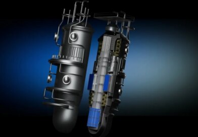 An illustration shows a cutaway view of Apollo Atomics reactor design.