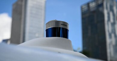 Hesai lidar on Baidu robotaxi