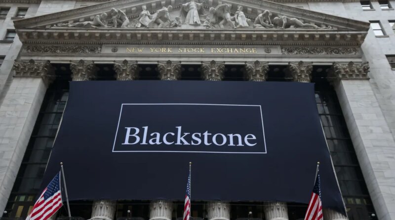 Blackstone Digital Infrastructure Trust Inc. signage during the company's initial public offering (IPO) at the New York Stock Exchange (NYSE) in New York, US, on Thursday, May 14, 2026.