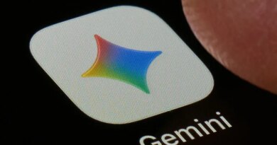 A macro close-up photograph shows the Google Gemini AI app icon
