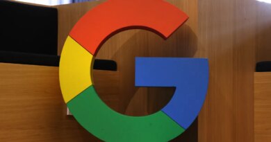 A Google corporate logo stands at the Google Germany offices on August 31, 2021 in Berlin, Germany.