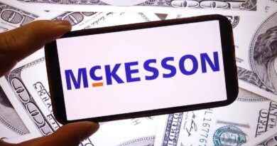 mckesson logo on a background featuring cash notes