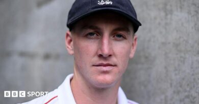 Portrait of England batter Harry Brook