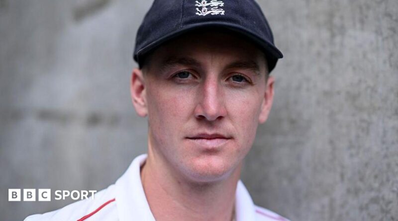 Portrait of England batter Harry Brook