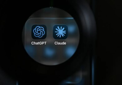 This photograph shows the app logos of artificial intelligence (AI) assistants ChatGPT and Claude on a smartphone's screen.