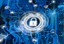 Lock in the middle of a network of applications illustrating cloud security